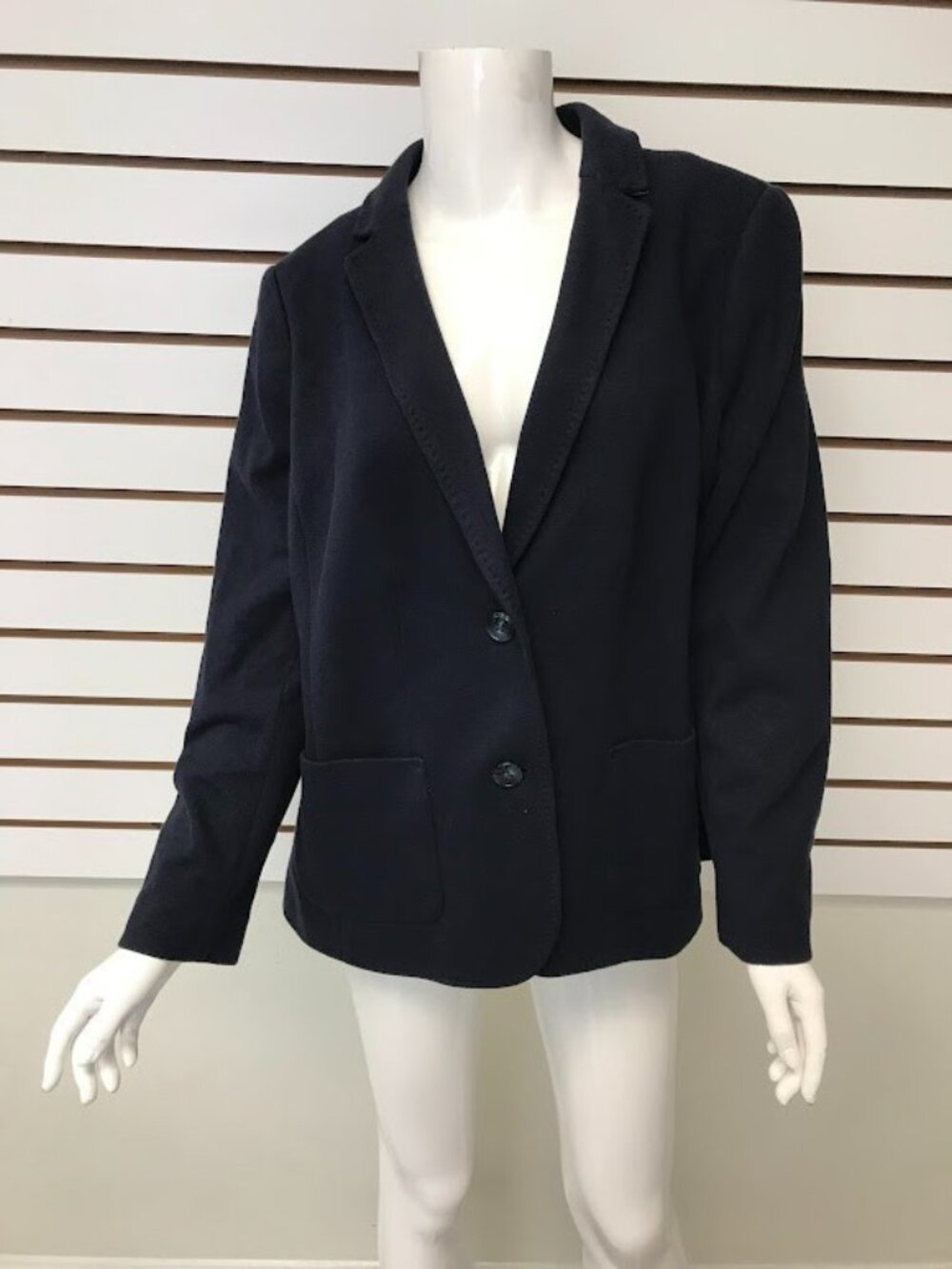 NWT Talbots Aberdeen Women's Plus Petite Navy Knit Blazer Jacket Size 14